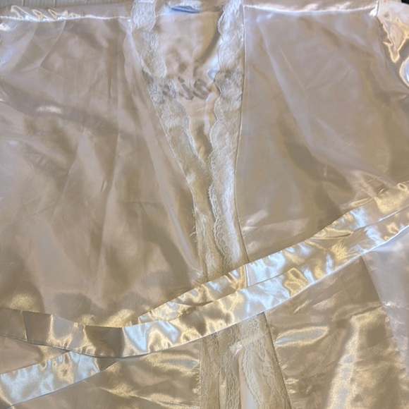 White Satin Bride Robe - Picture 3 of 6